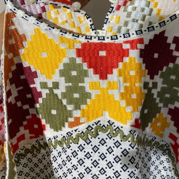 Embroidered Halter Sleeveless Boho Tunic Top Size large - Picture 4 of 5